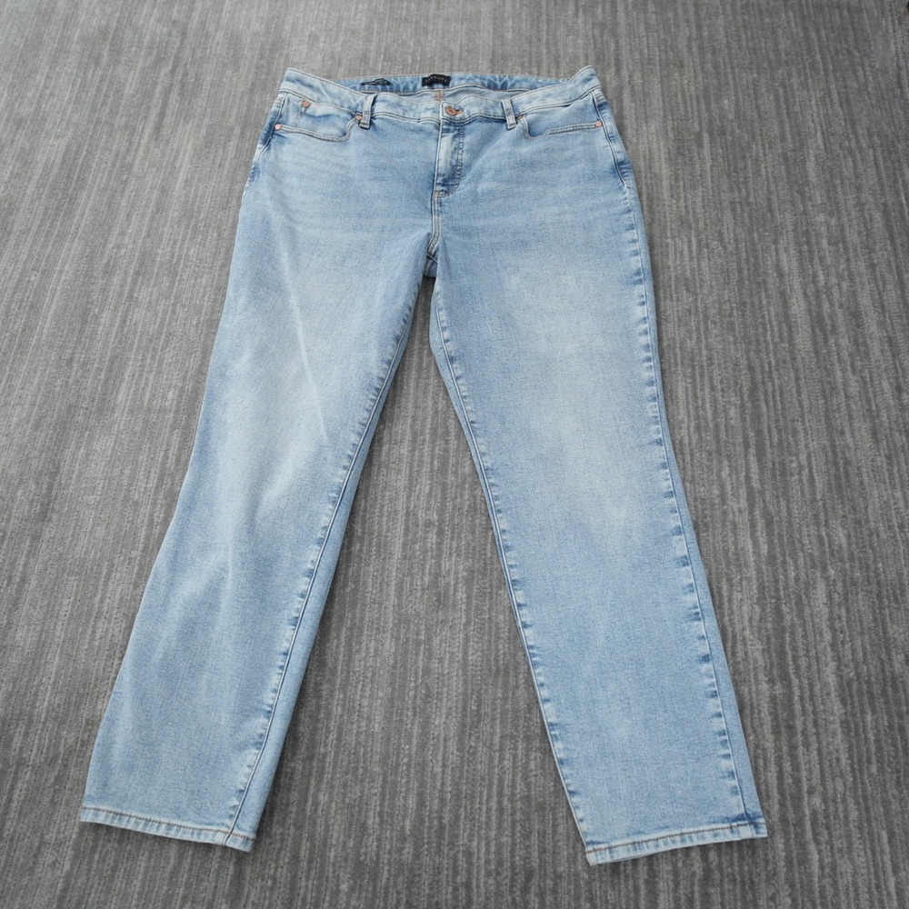 Talbots Jeans Women Slim Ankle Light Blue High Rise Denim 16 Measured 38x28.25‎